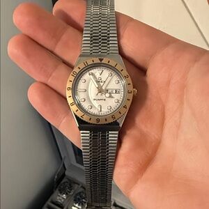 Timex Two-Tone Silver rose gold 36mm Q Re-issue